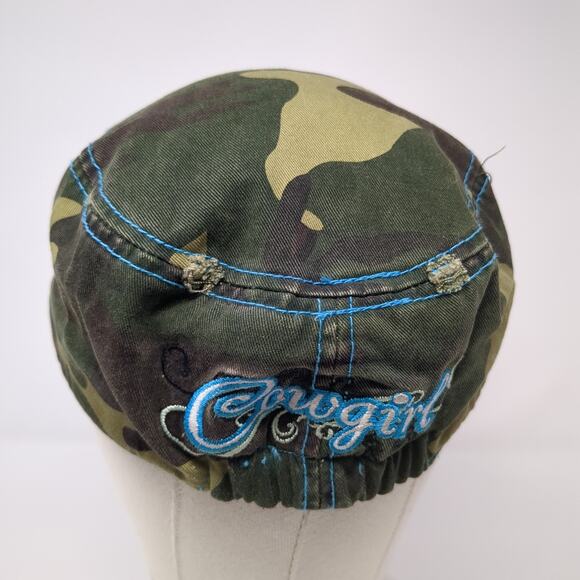Cross Cadet Army Cap Multicolor One Size Embroidered Camouflage Cow Girl - Picture 6 of 10